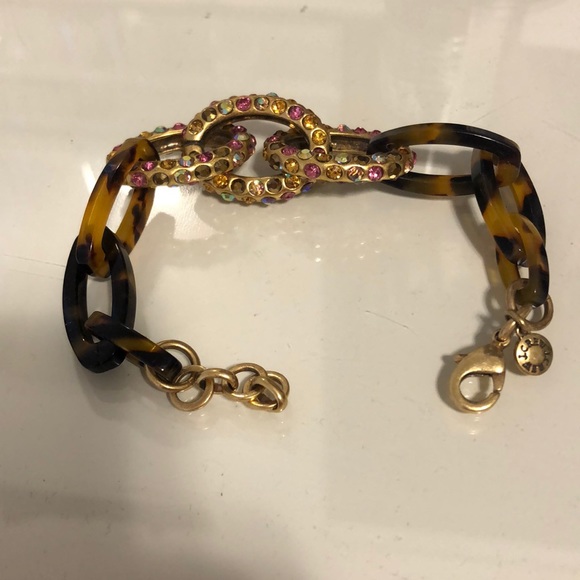 J. Crew Leopard & golden Chain Bracelet. Like New